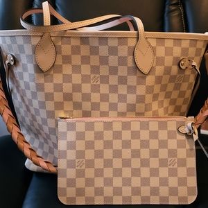Louis Vuitton Neverfull MM Damier Azur Limited Edition Spring 2022 braided strap